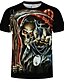 cheap Men&#039;s Tees &amp; Tank Tops-Men&#039;s Plus Size 3D Skull Print T-shirt - Cotton Round Neck Black
