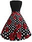billige Vintagekjoler-Dame Grunnleggende Swing Kjole - Blomstret, Lapper Trykt mønster V-hals Midi