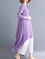 abordables Robes Femme-Femme Grandes Tailles Basique Chinoiserie Midi Tunique Balançoire Robe Couleur Pleine Eté Marine Violet Gris Clair XXXL XXXXL XXXXXL Coton Manches 3/4