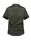 cheap Men&#039;s Shirts-Men&#039;s Plus Size Shirt - Solid Colored Army Green