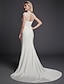 cheap Wedding Dresses-Mermaid / Trumpet Wedding Dresses High Neck Court Train Lace Satin Sleeveless Sexy See-Through Illusion Detail Backless with Lace Beading 2020