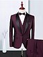 cheap Tuxedo Suits-Burgundy Men&#039;s Party Evening Suits Solid Colored Slim Fit Single Breasted One-button 2022