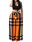 abordables Jupes Femme-Femme Grandes Tailles Maxi Balançoire Jupes - Géométrique Noir Fuchsia Orange M L XL