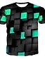 abordables Camisetas 3D de hombre-Hombre Casual Camiseta Gráfico Estampado Manga Corta Tops Escote Redondo Azul Piscina Morado Verde claro / Verano