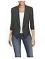 abordables Blazers Femme-Women&#039;s Blazer, Solid Colored Notch Lapel Polyester Black / Wine / White