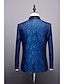 Недорогие Смокинг -костюмы-Синие мужские смокинги для выпускного вечера с жаккардовым воротником-шалькой, однобортные, на одной пуговице, 2023 г.