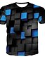 billige 3D-herreskjorter-Herre Afslappet T-shirt Grafisk Trykt mønster Kortærmet Toppe Rund hals Blå Lilla Lys Grøn / Sommer