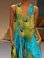 cheap Maxi Dresses-Women&#039;s Sheath Dress Maxi long Dress Royal Blue Light Blue Sleeveless Geometric Spring &amp; Summer V Neck Basic Hot Vintage 2021 S M L XL XXL 3XL 4XL 5XL / Plus Size