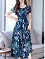 cheap Maxi Dresses-Women&#039;s A-Line Dress Short Sleeve Geometric Basic Chiffon Blue Red Yellow M L XL XXL 3XL 4XL / Maxi