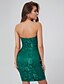 cheap Special Occasion Dresses-Sheath / Column Minimalist Cocktail Party Dress Strapless Sleeveless Short / Mini Lace with Appliques 2021