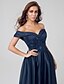 cheap Prom Dresses-A-Line Elegant Formal Evening Dress Off Shoulder Short Sleeve Floor Length Satin with Embroidery 2020