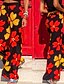 cheap Women&#039;s Pants-Women&#039;s Basic Wide Leg Pants - Floral Floral / Fashion Winter Black Gray Red L XL XXL