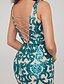 cheap Evening Dresses-Mermaid / Trumpet Special Occasion Dresses Sparkle Dress Engagement Formal Evening Sweep / Brush Train Sleeveless V Neck Sequined Backless with Sequin Pattern / Print 2024