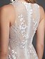 Χαμηλού Κόστους Νυφικά Φορέματα-Τρομπέτα / Γοργόνα Φορεματα για γαμο Με Κόσμημα Ουρά Δαντέλα Τούλι Αμάνικο Sexy Illusion Λεπτομέρειες με Κρυστάλλινη λεπτομέρεια Διακοσμητικά Επιράμματα 2020