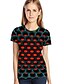 billige T-shirts til kvinde-Dame T-shirt Grafisk Geometrisk 3D Plusstørrelser Trykt mønster Toppe Rød