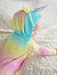 cheap Baby Girls&#039; One-Piece-Baby Girls&#039; Active Basic Color Block Long Sleeve Overall &amp; Jumpsuit Rainbow