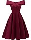 cheap Special Occasion Dresses-A-Line Cocktail Dresses Hot Dress Homecoming Cocktail Party Knee Length Short Sleeve Off Shoulder Cotton with Pleats 2024