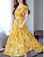 cheap Maxi Dresses-Women&#039;s A-Line Dress Short Sleeve Geometric Basic Chiffon Blue Red Yellow M L XL XXL 3XL 4XL / Maxi