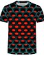 billige T-shirts til kvinde-Dame T-shirt Grafisk Geometrisk 3D Plusstørrelser Trykt mønster Toppe Rød