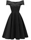 cheap Special Occasion Dresses-A-Line Cocktail Dresses Hot Dress Homecoming Cocktail Party Knee Length Short Sleeve Off Shoulder Cotton with Pleats 2024