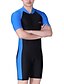 levne Vyrážky-Dive&amp;Sail Men&#039;s Rash Guard Dive Skin Suit UV Sun Protection UPF50+ Breathable Short Sleeve Swimwear Front Zip Swimming Diving Surfing Snorkeling Patchwork Autumn / Fall Spring Summer / Quick Dry