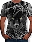 cheap Men&#039;s 3D T-shirts-Men&#039;s T shirt Tee Shirt 1950s Graphic Patterned 3D Animal Round Neck Clothing Clothes 1950s Black