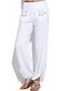 cheap Women&#039;s Pants-Women&#039;s Chinos Slacks Pants Trousers Khaki Navy Blue White High Waist Boho Split Micro-elastic Solid Colored S M L XL XXL / Plus Size / Loose Fit