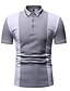 お買い得  メンズポロシャツ-Men&#039;s Polo Color Block Patchwork Tops Cotton White Black Light gray