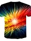 tanie T-shirty 3D męskie-Męskie Puszysta Wszechświat 3D Nadruk T-shirt Okrągły dekolt Granatowy