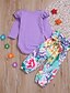 cheap Baby Girls&#039; Clothing Sets-Baby Girls&#039; Basic Cotton Print Print Long Sleeve Regular Clothing Set Purple / Toddler