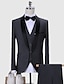 cheap Tuxedos-Dark Grey Black Burgundy Men&#039;s Wedding Tuxedos Shawl Collar Solid Colored Standard Fit Single Breasted One-button 2022