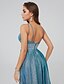 cheap Prom Dresses-A-Line Elegant Sparkle &amp; Shine Formal Evening Dress V Neck Sleeveless Floor Length Taffeta Sequined with Pleats Beading Crystal Brooch 2021