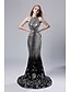 cheap Evening Dresses-Mermaid / Trumpet Sparkle &amp; Shine Formal Evening Dress Halter Neck Sleeveless Sweep / Brush Train Sequined with Sequin 2020