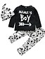 cheap Baby Boys&#039; Clothing Sets-Baby Boys&#039; Casual Active Print Print Long Sleeve Regular Clothing Set Black / Toddler