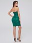 cheap Special Occasion Dresses-Sheath / Column Minimalist Cocktail Party Dress Strapless Sleeveless Short / Mini Lace with Appliques 2021