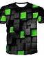 abordables Camisetas 3D de hombre-Hombre Casual Camiseta Gráfico Estampado Manga Corta Tops Escote Redondo Azul Piscina Morado Verde claro / Verano