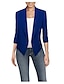 abordables Blazers Femme-Women&#039;s Blazer, Solid Colored Notch Lapel Polyester Black / Wine / White