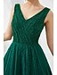 Χαμηλού Κόστους Φορέματα ειδικών περιστάσεων-Γραμμή Α Λαιμόκοψη V Μακρύ Τούλι Φανταχτερό Επίσημο Βραδινό Φόρεμα με Πιασίματα με LAN TING Express