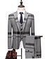 cheap Men&#039;s Trench Coat-Blue / Gray Striped / Color Block Slim Polyester Men&#039;s Suit - Shirt Collar / Plus Size