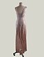 Χαμηλού Κόστους Βραδινά Φορέματα-Ίσια Γραμμή Κομψό Επίσημο Βραδινό Φόρεμα Ένας Ώμος Αμάνικο Ουρά μέτριου μήκους Σατέν με Με Άνοιγμα Μπροστά 2021