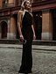 cheap Evening Dresses-Sheath / Column Evening Gown Elegant Dress Holiday Formal Evening Floor Length Sleeveless Halter Neck Jersey with Beading 2024