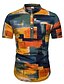 cheap Men&#039;s Shirts-Men&#039;s Shirt Color Block Camo / Camouflage Classic Collar Holiday Club Print Short Sleeve Tops Cotton Boho Yellow