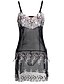 cheap Sexy Lingerie-Women&#039;s Lace Bow Mesh Plus Size Super Sexy Babydoll &amp; Slips Suits Nightwear Patchwork Jacquard Embroidered Black S M L / Split / Strapless / Strap / Boat Neck