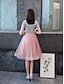 זול שמלות קוקטייל-גזרת A סגנון חמוד חגים סיום לימודים שמלה עם תכשיטים שרוולים קצרים קצר \ מיני אורגנזה נצנצים עם סרט 2020