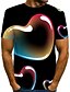 billiga Herr-T-shirts och brottarlinnen-Tryck, Färgblock / 3D / Grafisk Nattklubb EU / US-storlek T-shirt - Streetchic / drivna Herr Rund hals Svart / Kortärmad
