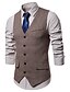 cheap Vests-Poly&amp;Cotton Blend Wedding / Daily Wear Vests / Work Solid Color / Solid Colored