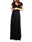 cheap Maternity Dresses-Women&#039;s Sheath Dress Black Red Short Sleeve Solid Colored Lace up Pleated V Neck Elegant Sophisticated S M L XL / Cotton / Maxi / Maternity / Cotton