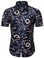 cheap Men&#039;s Shirts-Men&#039;s Date Festival Shirt - Solid Colored / Geometric / Graphic Print Standing Collar Black / Short Sleeve