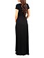 cheap Maternity Dresses-Women&#039;s Sheath Dress Black Red Short Sleeve Solid Colored Lace up Pleated V Neck Elegant Sophisticated S M L XL / Cotton / Maxi / Maternity / Cotton