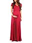 cheap Maternity Dresses-Women&#039;s Sheath Dress Black Red Short Sleeve Solid Colored Lace up Pleated V Neck Elegant Sophisticated S M L XL / Cotton / Maxi / Maternity / Cotton